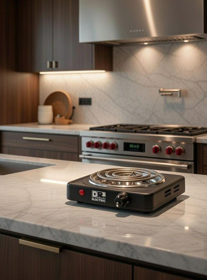 دكتور إلكتريك موقد كهربائي 1000 واط، سطح حلزوني، عين واحدة، أسود، DR.10004 - Image 3